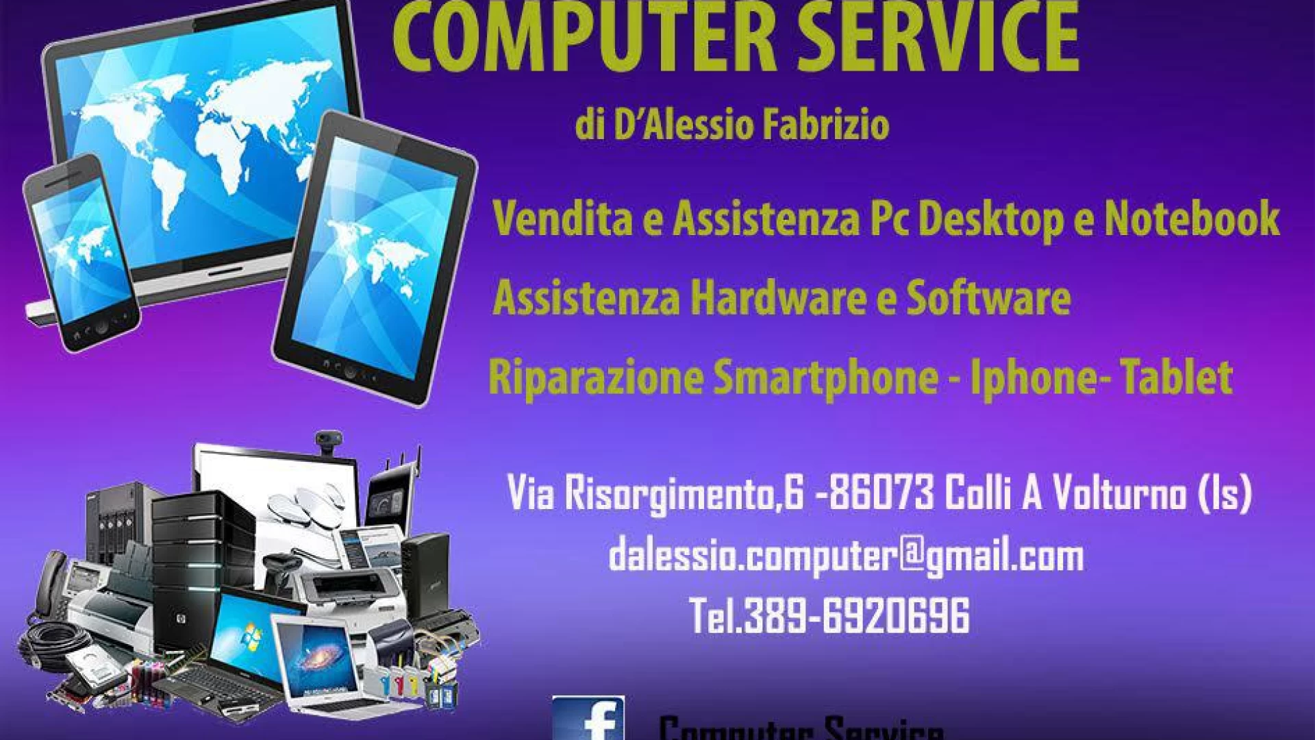 Colli a Volturno: Computer Service di D’Alessio Fabrizio vi attende con tante novità tecnologiche e soluzioni interessanti per le vostre postazioni di lavoro.